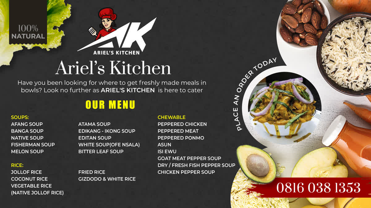 Ariel's Kitchen — flyer